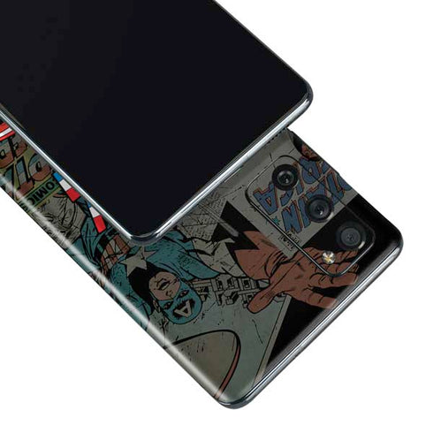 Marvel Classic Comics Captain America Vintage Galaxy S20 Fan Edition Skin